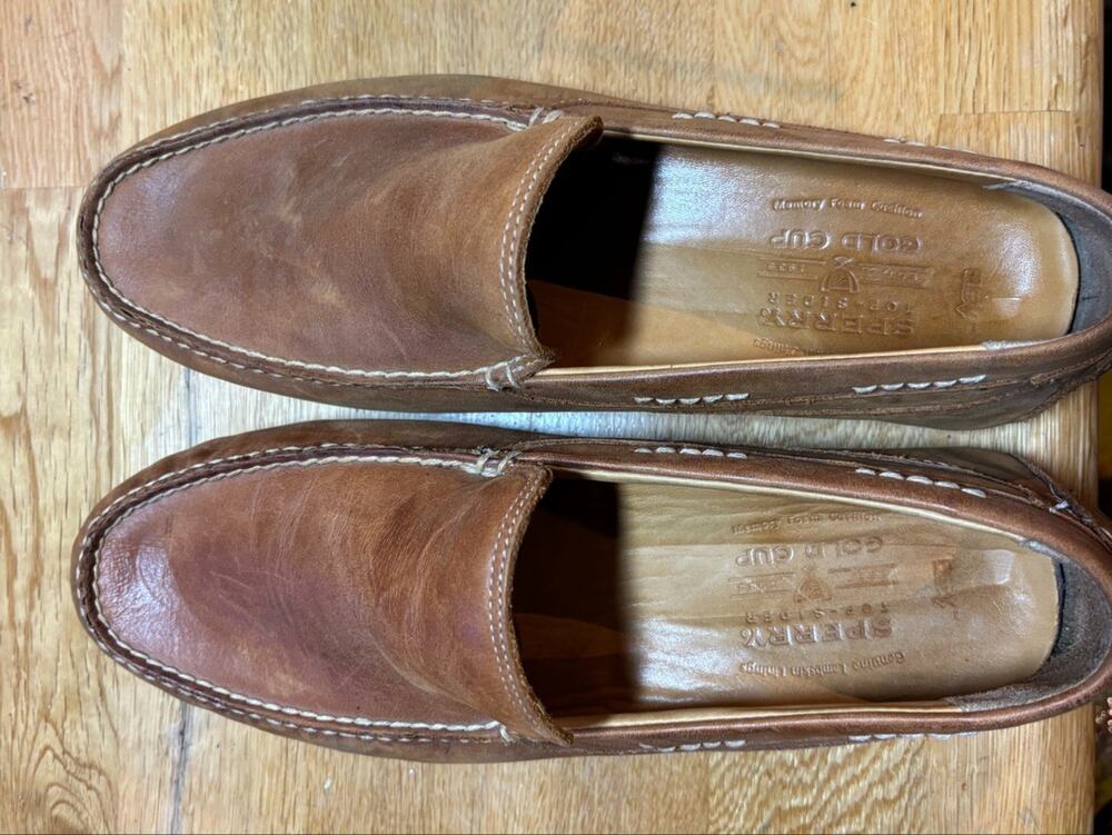 Sperry Top-Sider Gold Cup Driving Loafer Men's 9.5 Tan Leather Moccasin Shoes